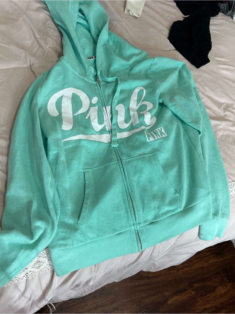 Victoria's Secret PINK Mint Green Zip-Up Hoodie